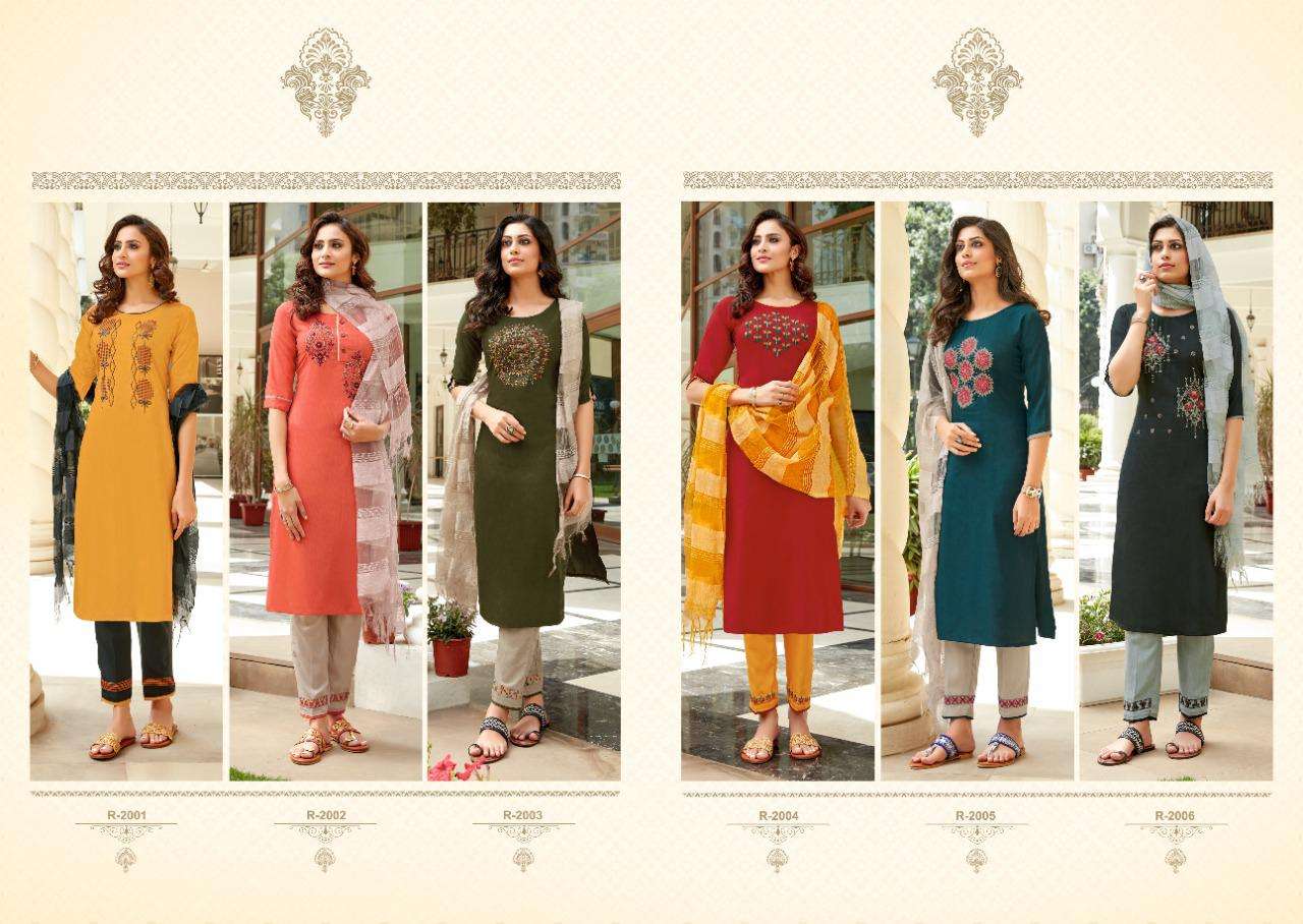 ROOHI BY KANIKA 2001 TO 2006 SERIES BEAUTIFUL SUITS COLORFUL STYLISH FANCY CASUAL WEAR & ETHNIC WEAR SLUB EMBROIDERED DRESSES AT WHOLESALE PRICE