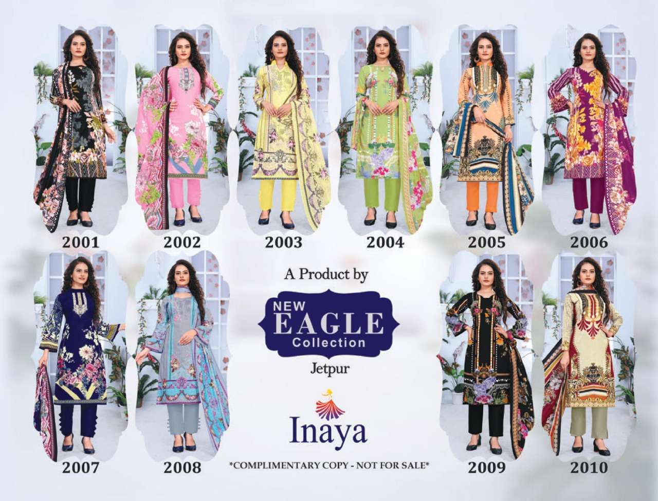 INAYA VOL-2 BY NEW EAGLE COLLECTION 2001 TO 2010 SERIES BEAUTIFUL SUITS COLORFUL STYLISH FANCY CASUAL WEAR & ETHNIC WEAR KARACHI COTTON DRESSES AT WHOLESALE PRICE