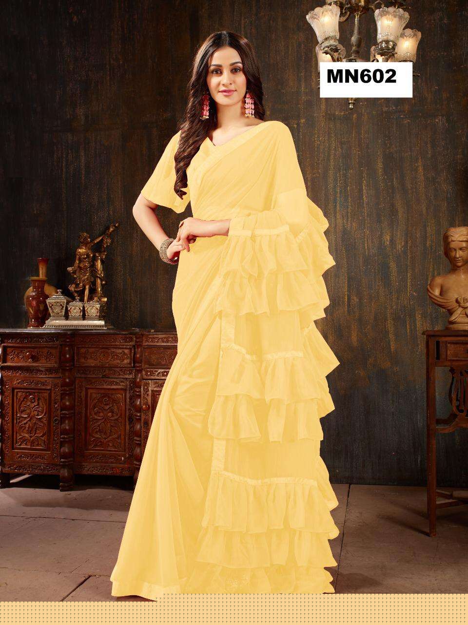 MANOHARI 601 SERIES BY MANOHARI INDIAN TRADITIONAL WEAR COLLECTION BEAUTIFUL STYLISH FANCY COLORFUL PARTY WEAR & OCCASIONAL WEAR GEORGETTE SAREES AT WHOLESALE PRICE