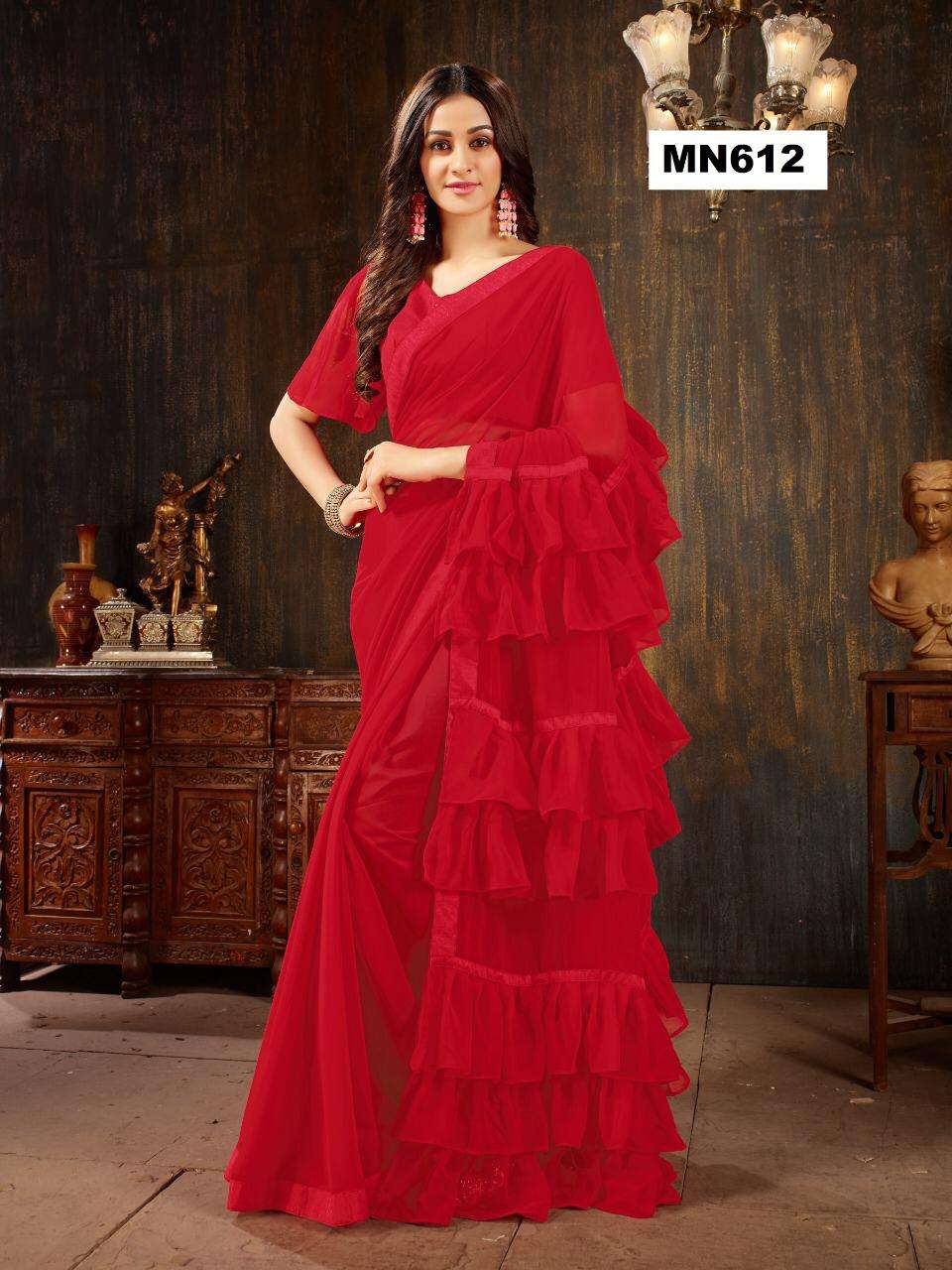 MANOHARI 601 SERIES BY MANOHARI INDIAN TRADITIONAL WEAR COLLECTION BEAUTIFUL STYLISH FANCY COLORFUL PARTY WEAR & OCCASIONAL WEAR GEORGETTE SAREES AT WHOLESALE PRICE