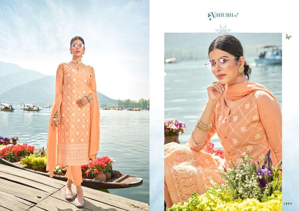 LUCKNOWI BY SHUBH NX 1001 TO 1006 SERIES BEAUTIFUL STYLISH SUITS FANCY COLORFUL CASUAL WEAR & ETHNIC WEAR & READY TO WEAR CHANDERI VISCOSE DRESSES AT WHOLESALE PRICE