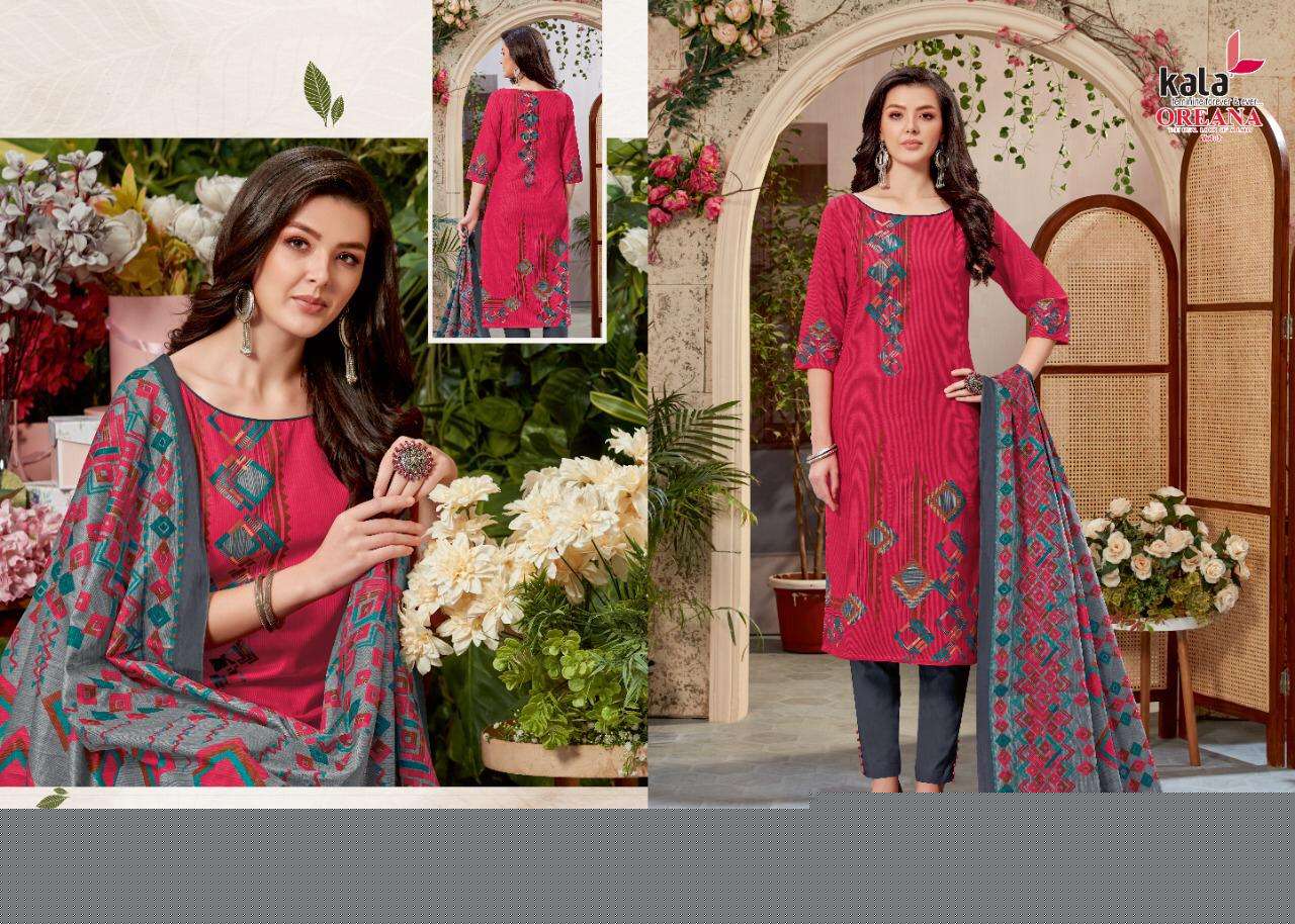OREANA VOL-5 BY KALA 3201 TO 3212 SERIES BEAUTIFUL SUITS STYLISH FANCY COLORFUL PARTY WEAR & OCCASIONAL WEAR PURE COTTON PRINT DRESSES AT WHOLESALE PRICE