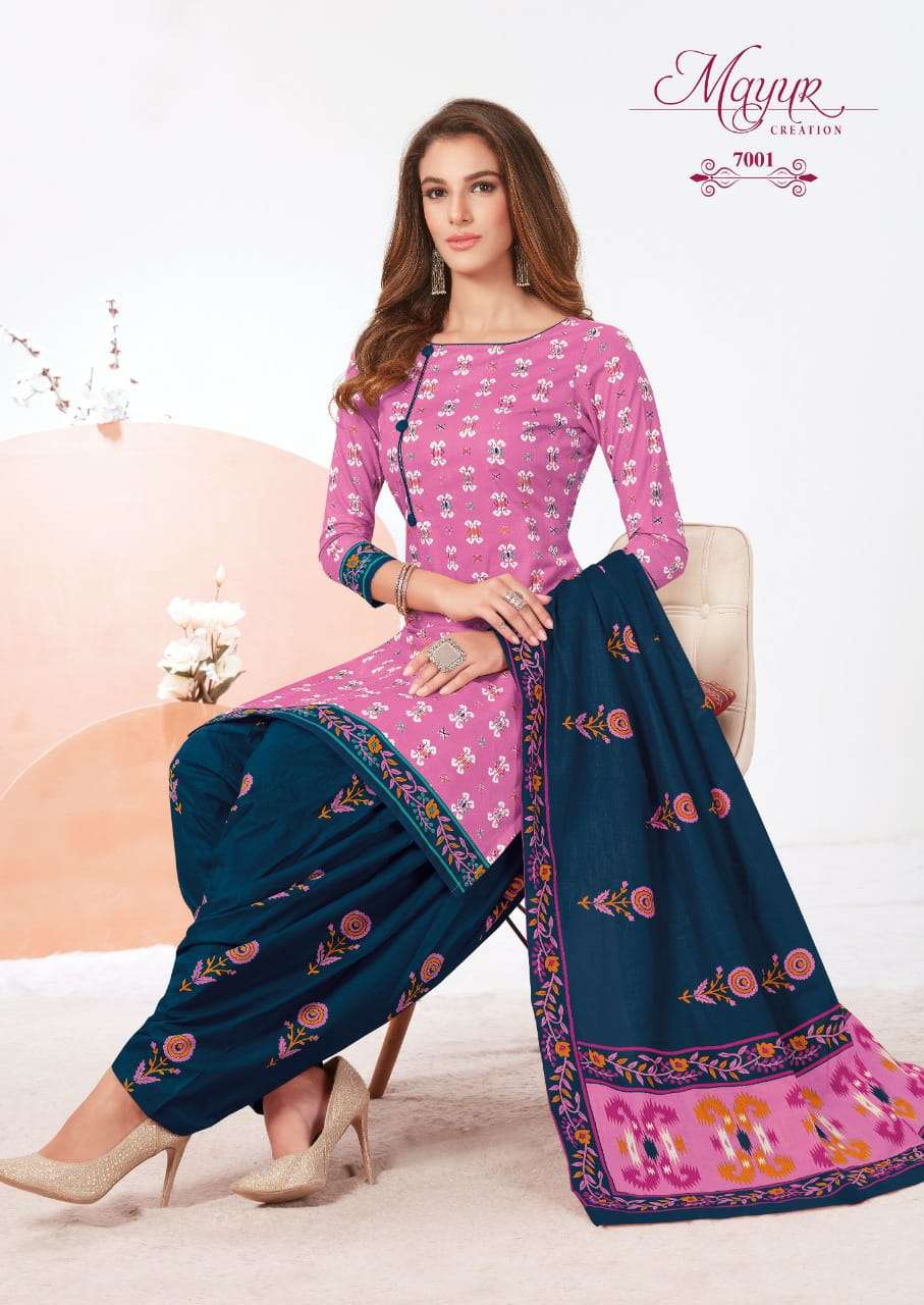 IKKAT VOL-7 BY MAYUR CREATION 7001 TO 7010 SERIES BEAUTIFUL SUITS STYLISH FANCY COLORFUL PARTY WEAR & OCCASIONAL WEAR PURE COTTON PRINT DRESSES AT WHOLESALE PRICE