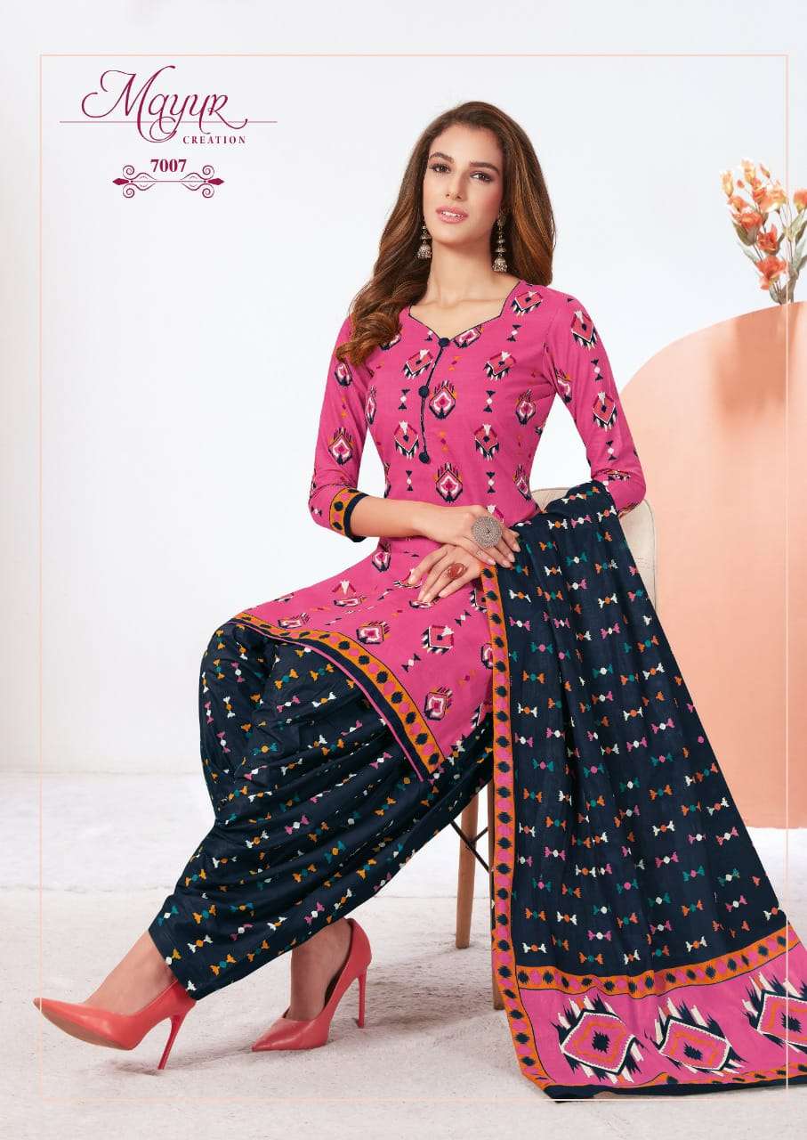 IKKAT VOL-7 BY MAYUR CREATION 7001 TO 7010 SERIES BEAUTIFUL SUITS STYLISH FANCY COLORFUL PARTY WEAR & OCCASIONAL WEAR PURE COTTON PRINT DRESSES AT WHOLESALE PRICE