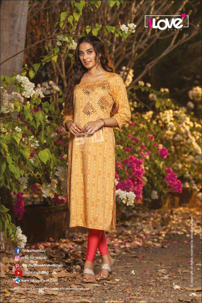 GLAMOUR BY 1 LOVE 001 TO 008 SERIES DESIGNER STYLISH FANCY COLORFUL BEAUTIFUL PARTY WEAR & ETHNIC WEAR COLLECTION PREMIUM RAYON KURTIS AT WHOLESALE PRICE