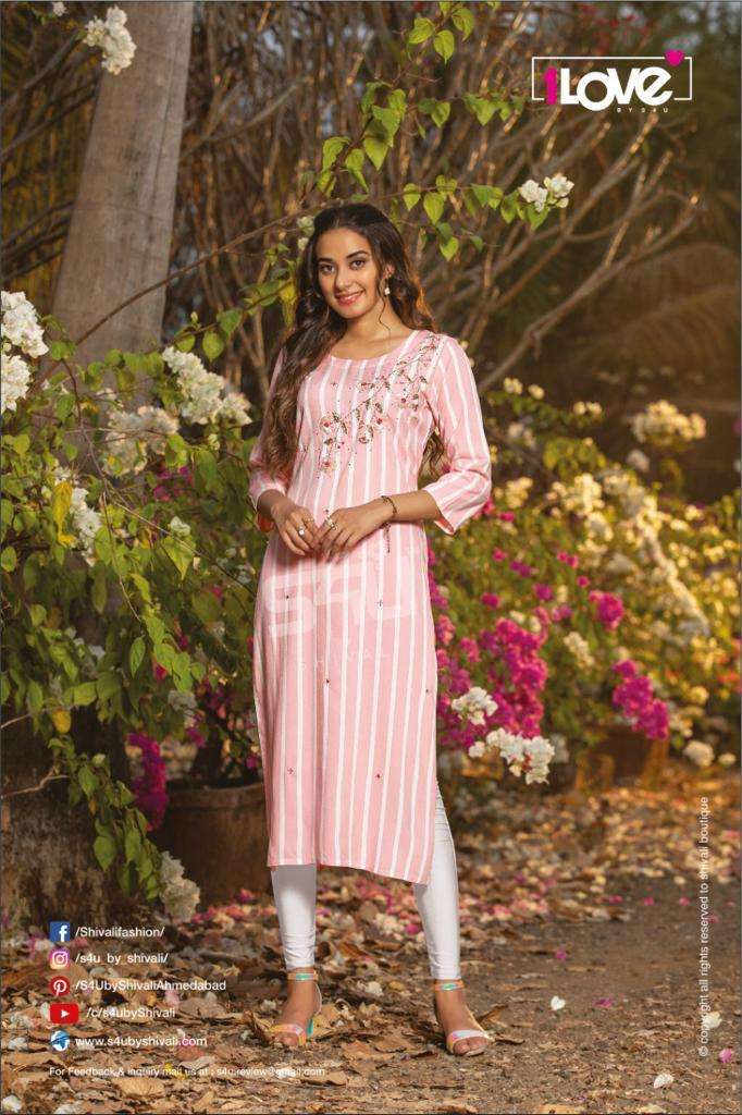 GLAMOUR BY 1 LOVE 001 TO 008 SERIES DESIGNER STYLISH FANCY COLORFUL BEAUTIFUL PARTY WEAR & ETHNIC WEAR COLLECTION PREMIUM RAYON KURTIS AT WHOLESALE PRICE