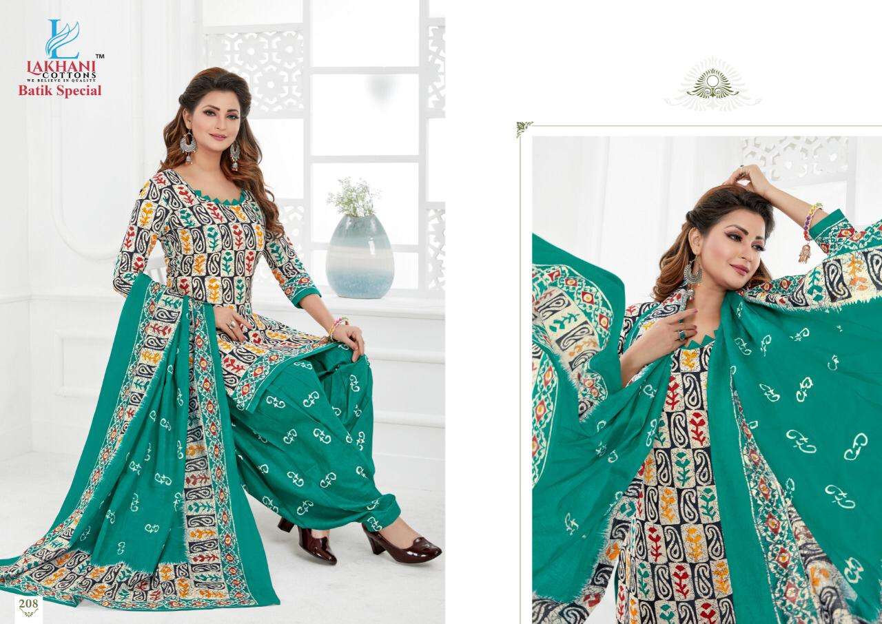 BATIK SPECIAL VOL-2 BY LAKHANI COTTON 207 TO 218 SERIES BEAUTIFUL SUITS STYLISH FANCY COLORFUL PARTY WEAR & OCCASIONAL WEAR PURE COTTON DRESSES AT WHOLESALE PRICE
