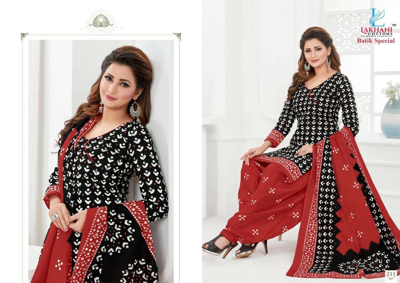 BATIK SPECIAL VOL-2 BY LAKHANI COTTON 207 TO 218 SERIES BEAUTIFUL SUITS STYLISH FANCY COLORFUL PARTY WEAR & OCCASIONAL WEAR PURE COTTON DRESSES AT WHOLESALE PRICE