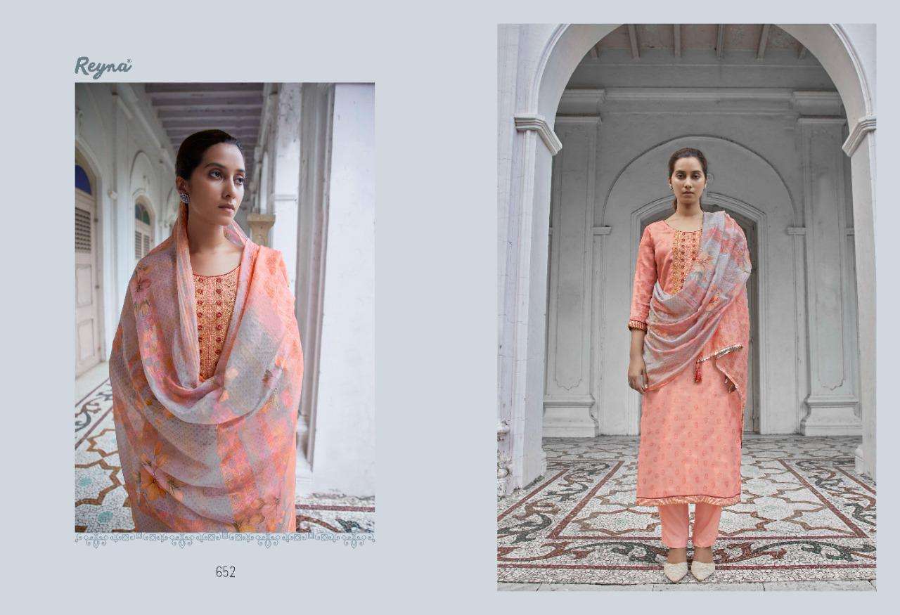 ENIGMA VOL-3 BY REYNA 651 TO 656 SERIES INDIAN TRADITIONAL WEAR COLLECTION BEAUTIFUL STYLISH FANCY COLORFUL PARTY WEAR & OCCASIONAL WEAR TUSSAR SILK DIGITAL PRINT WITH EMBROIDERY DRESSES AT WHOLESALE PRICE