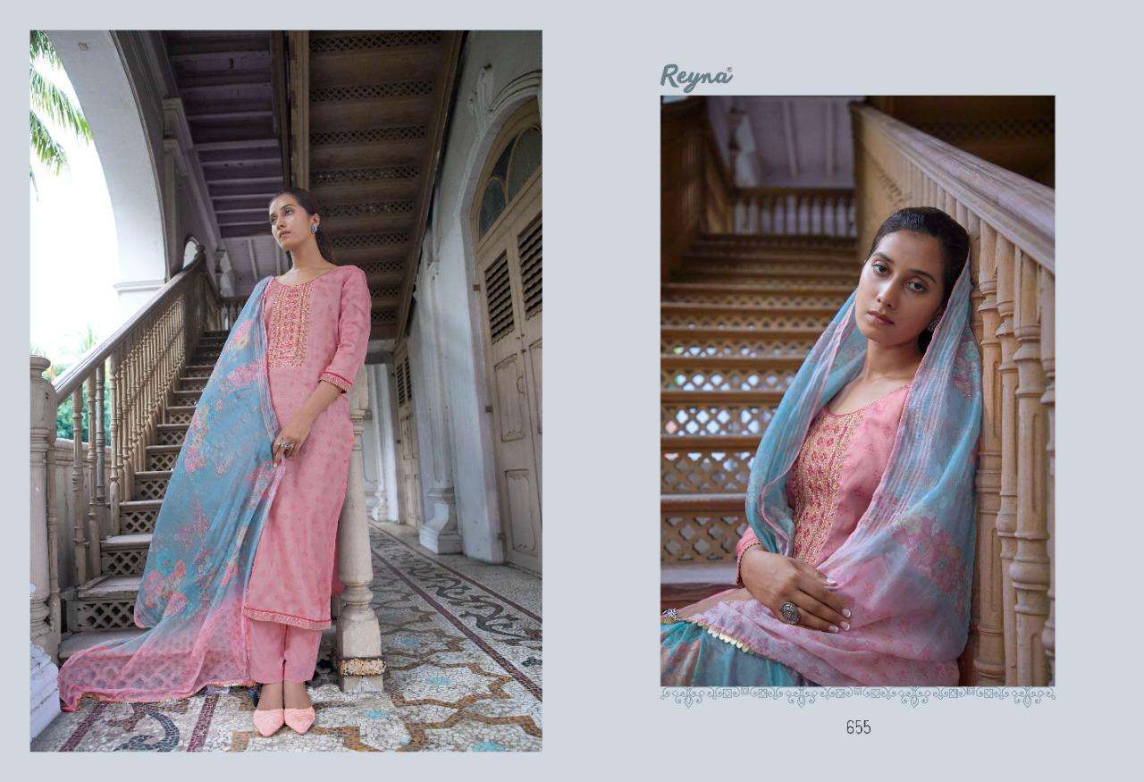 ENIGMA VOL-3 BY REYNA 651 TO 656 SERIES INDIAN TRADITIONAL WEAR COLLECTION BEAUTIFUL STYLISH FANCY COLORFUL PARTY WEAR & OCCASIONAL WEAR TUSSAR SILK DIGITAL PRINT WITH EMBROIDERY DRESSES AT WHOLESALE PRICE
