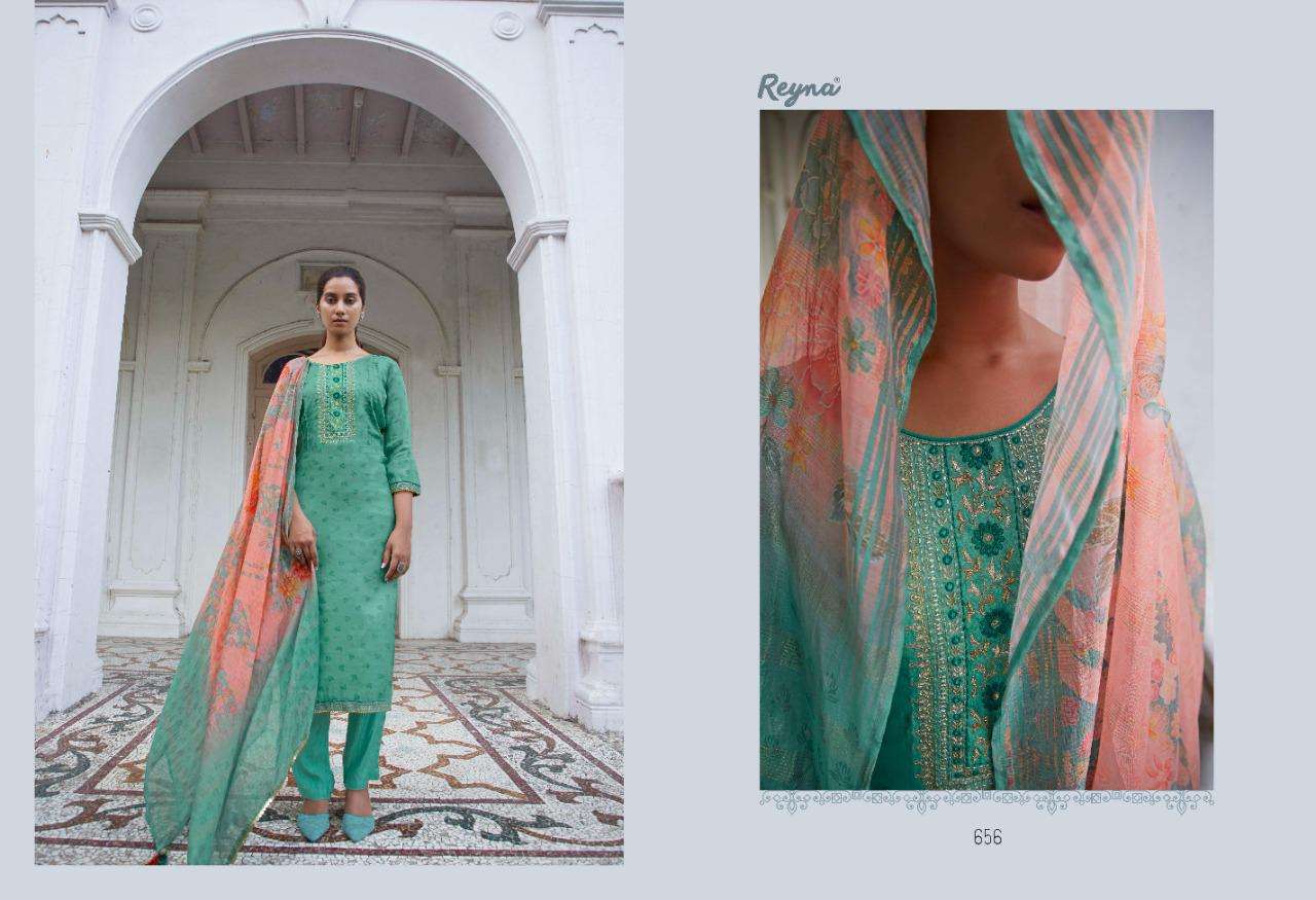 ENIGMA VOL-3 BY REYNA 651 TO 656 SERIES INDIAN TRADITIONAL WEAR COLLECTION BEAUTIFUL STYLISH FANCY COLORFUL PARTY WEAR & OCCASIONAL WEAR TUSSAR SILK DIGITAL PRINT WITH EMBROIDERY DRESSES AT WHOLESALE PRICE