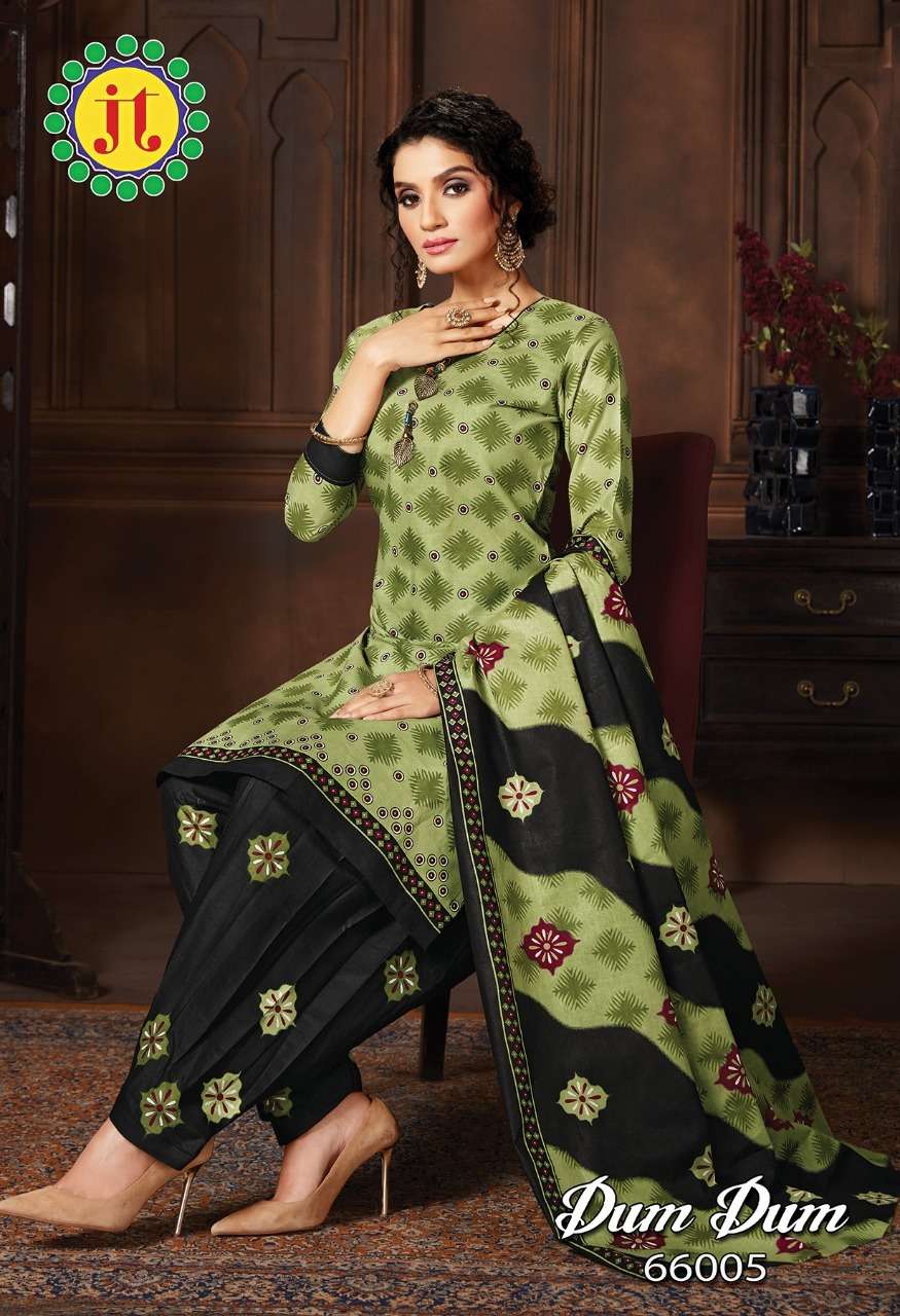 DUM DUM VOL-66 BY JT 66001 TO 66012 SERIES BEAUTIFUL SUITS COLORFUL STYLISH FANCY CASUAL WEAR & ETHNIC WEAR COTTON PRINT DRESSES AT WHOLESALE PRICE