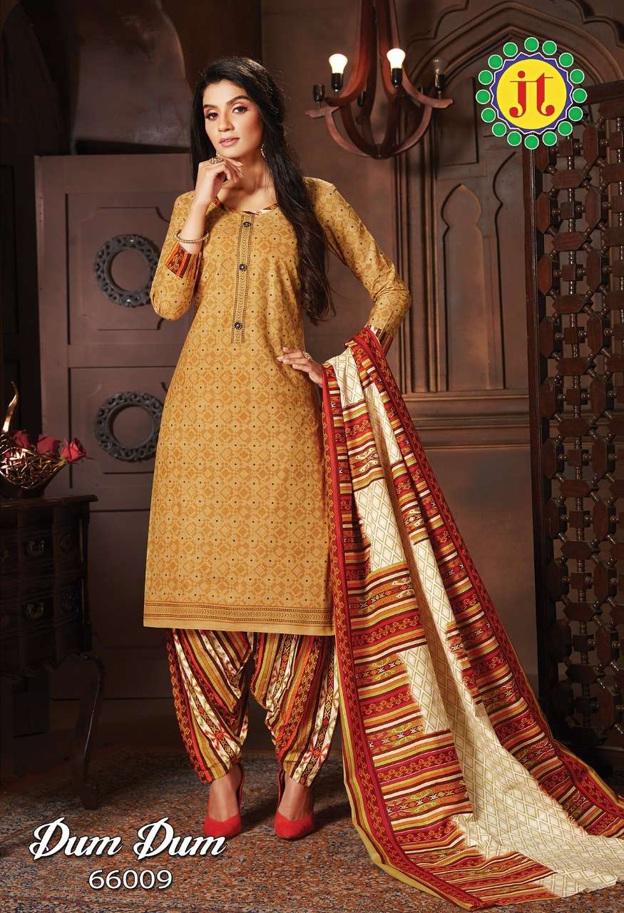 DUM DUM VOL-66 BY JT 66001 TO 66012 SERIES BEAUTIFUL SUITS COLORFUL STYLISH FANCY CASUAL WEAR & ETHNIC WEAR COTTON PRINT DRESSES AT WHOLESALE PRICE