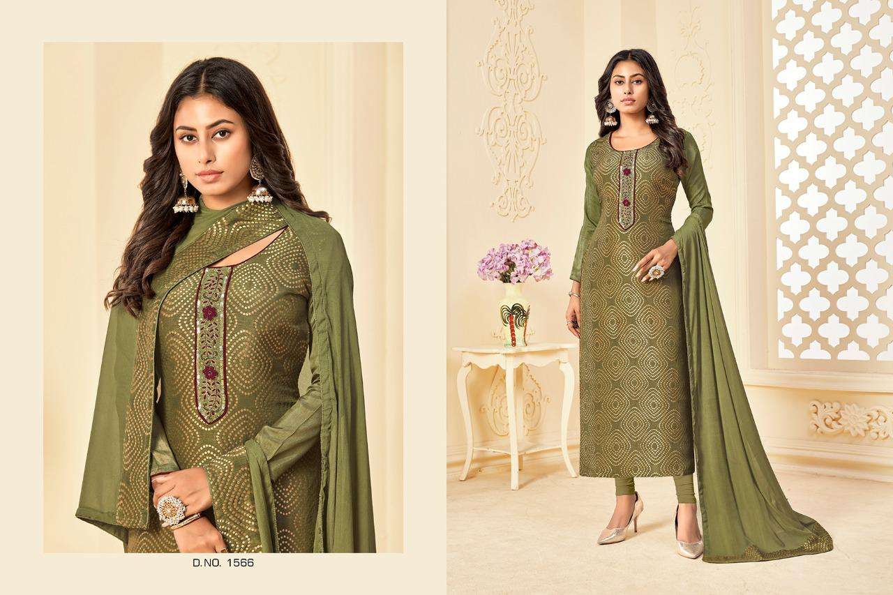 JAIPURI BY RANI TRENDZ 1564 TO 1569 SERIES BEAUTIFUL STYLISH SHARARA SUITS FANCY COLORFUL CASUAL WEAR & ETHNIC WEAR & READY TO WEAR PURE DOLA JACQUARD DRESSES AT WHOLESALE PRICE