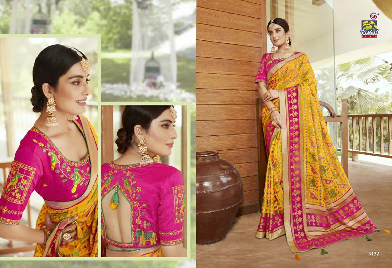 SANGINI BY VISHAL PRINTS 3132 TO 3143 SERIES INDIAN TRADITIONAL WEAR COLLECTION BEAUTIFUL STYLISH FANCY COLORFUL PARTY WEAR & OCCASIONAL WEAR FANCY SAREES AT WHOLESALE PRICE
