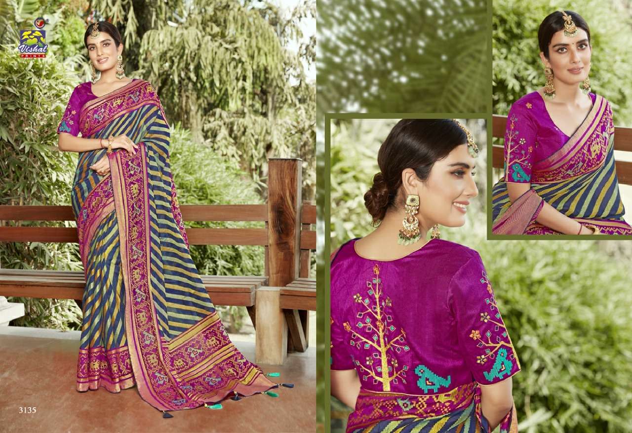 SANGINI BY VISHAL PRINTS 3132 TO 3143 SERIES INDIAN TRADITIONAL WEAR COLLECTION BEAUTIFUL STYLISH FANCY COLORFUL PARTY WEAR & OCCASIONAL WEAR FANCY SAREES AT WHOLESALE PRICE