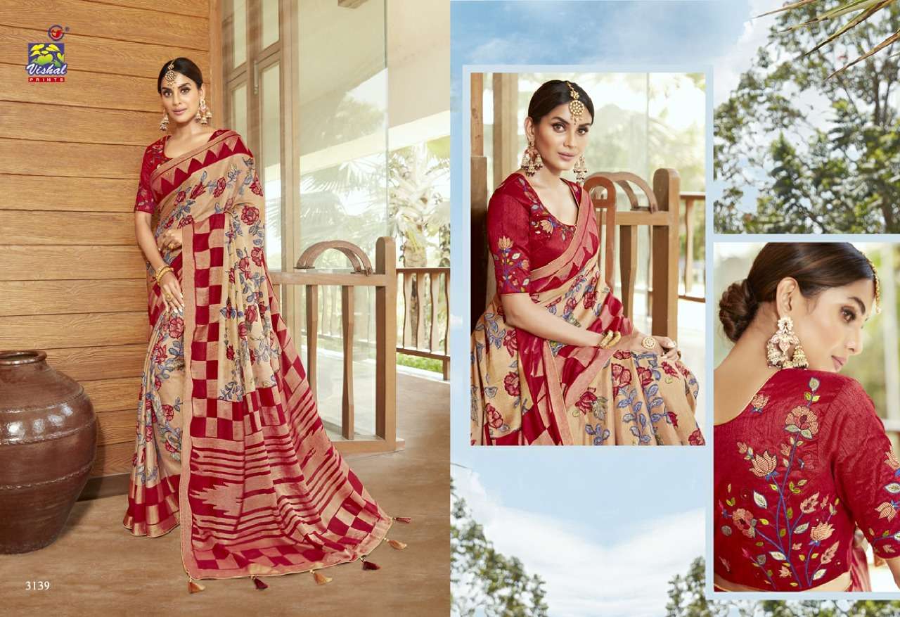 SANGINI BY VISHAL PRINTS 3132 TO 3143 SERIES INDIAN TRADITIONAL WEAR COLLECTION BEAUTIFUL STYLISH FANCY COLORFUL PARTY WEAR & OCCASIONAL WEAR FANCY SAREES AT WHOLESALE PRICE