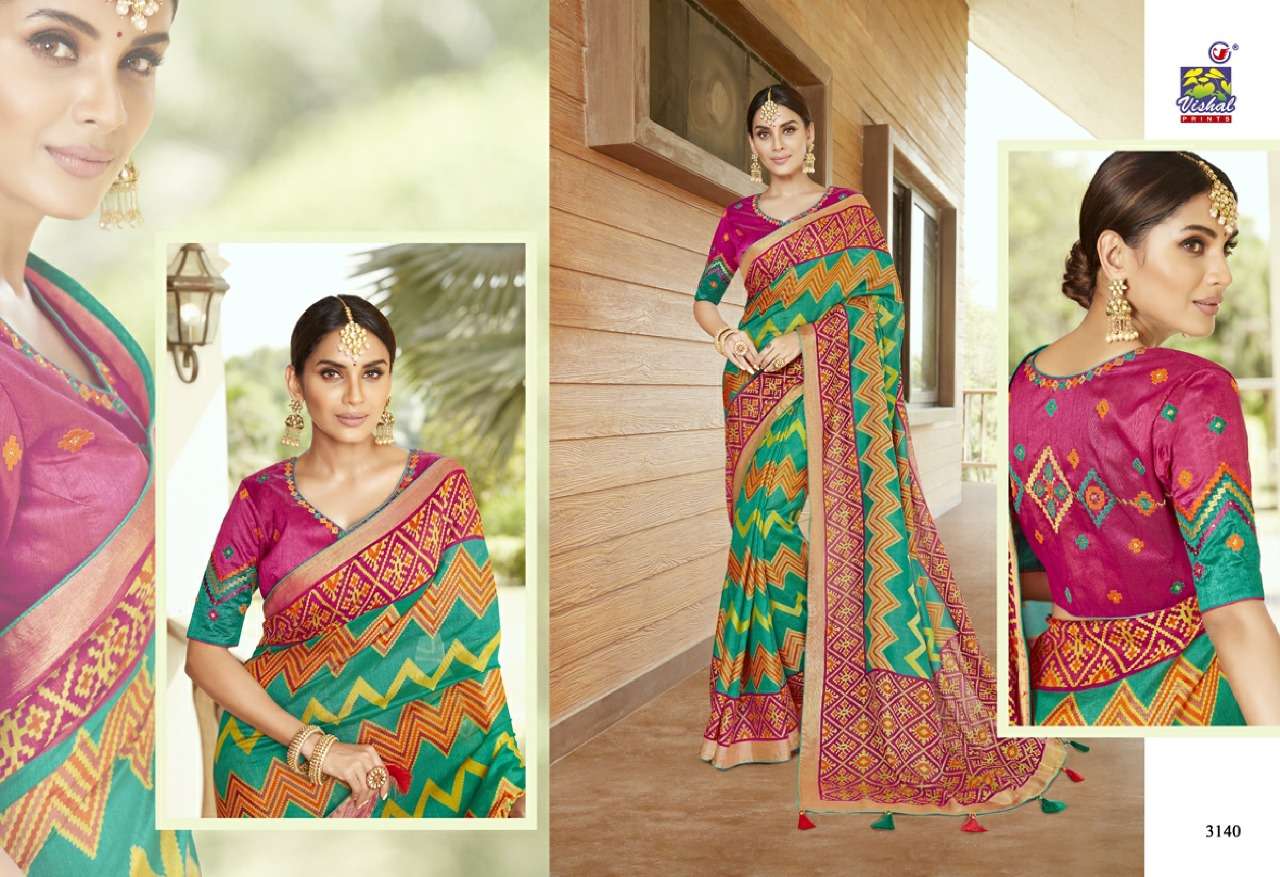 SANGINI BY VISHAL PRINTS 3132 TO 3143 SERIES INDIAN TRADITIONAL WEAR COLLECTION BEAUTIFUL STYLISH FANCY COLORFUL PARTY WEAR & OCCASIONAL WEAR FANCY SAREES AT WHOLESALE PRICE