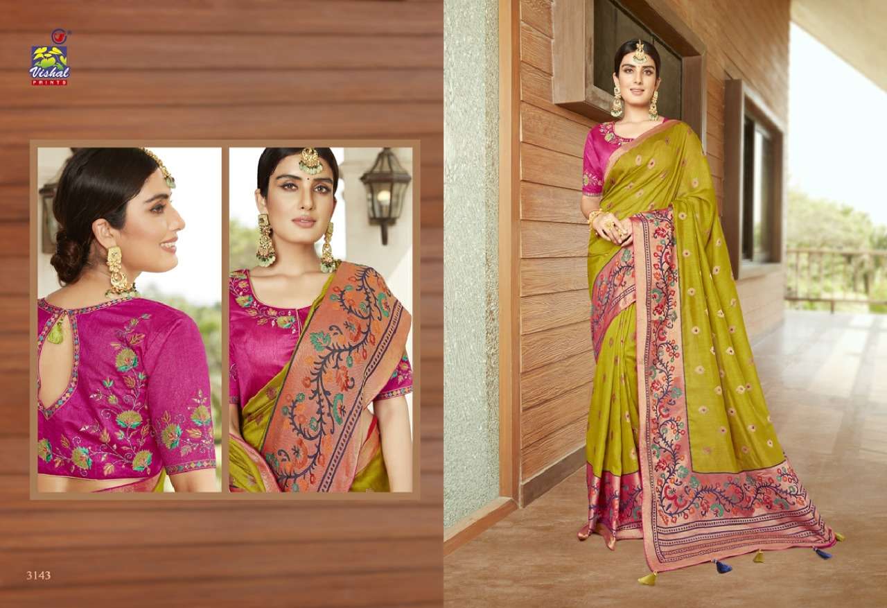 SANGINI BY VISHAL PRINTS 3132 TO 3143 SERIES INDIAN TRADITIONAL WEAR COLLECTION BEAUTIFUL STYLISH FANCY COLORFUL PARTY WEAR & OCCASIONAL WEAR FANCY SAREES AT WHOLESALE PRICE