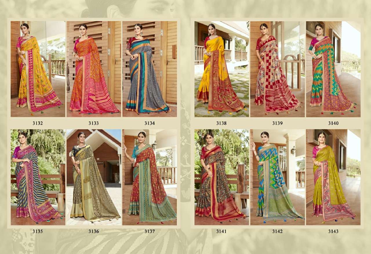 SANGINI BY VISHAL PRINTS 3132 TO 3143 SERIES INDIAN TRADITIONAL WEAR COLLECTION BEAUTIFUL STYLISH FANCY COLORFUL PARTY WEAR & OCCASIONAL WEAR FANCY SAREES AT WHOLESALE PRICE