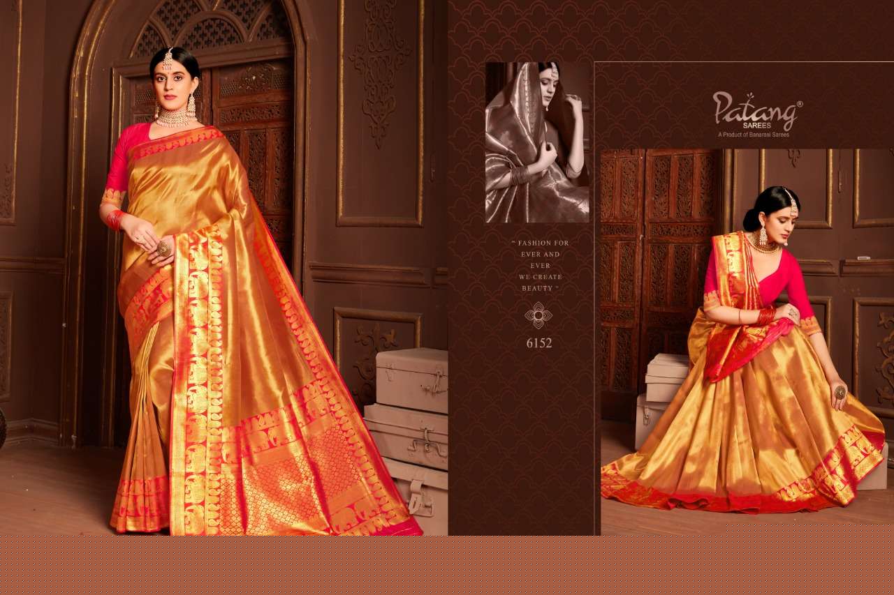 PAITHANI SILK BY PATANG SAREES 6151 TO 6158 SERIES INDIAN TRADITIONAL WEAR COLLECTION BEAUTIFUL STYLISH FANCY COLORFUL PARTY WEAR & OCCASIONAL WEAR HEAVY SILK SAREES AT WHOLESALE PRICE