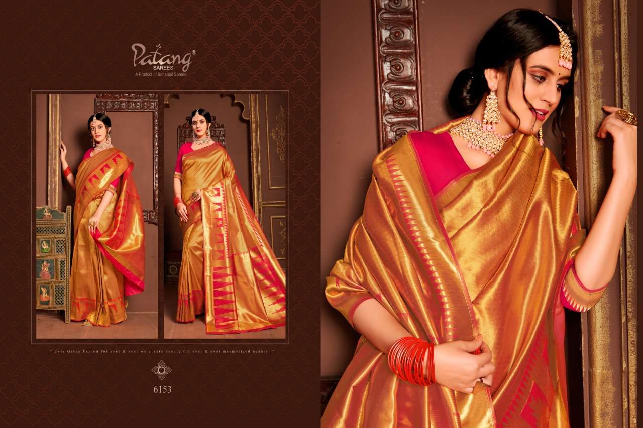 PAITHANI SILK BY PATANG SAREES 6151 TO 6158 SERIES INDIAN TRADITIONAL WEAR COLLECTION BEAUTIFUL STYLISH FANCY COLORFUL PARTY WEAR & OCCASIONAL WEAR HEAVY SILK SAREES AT WHOLESALE PRICE