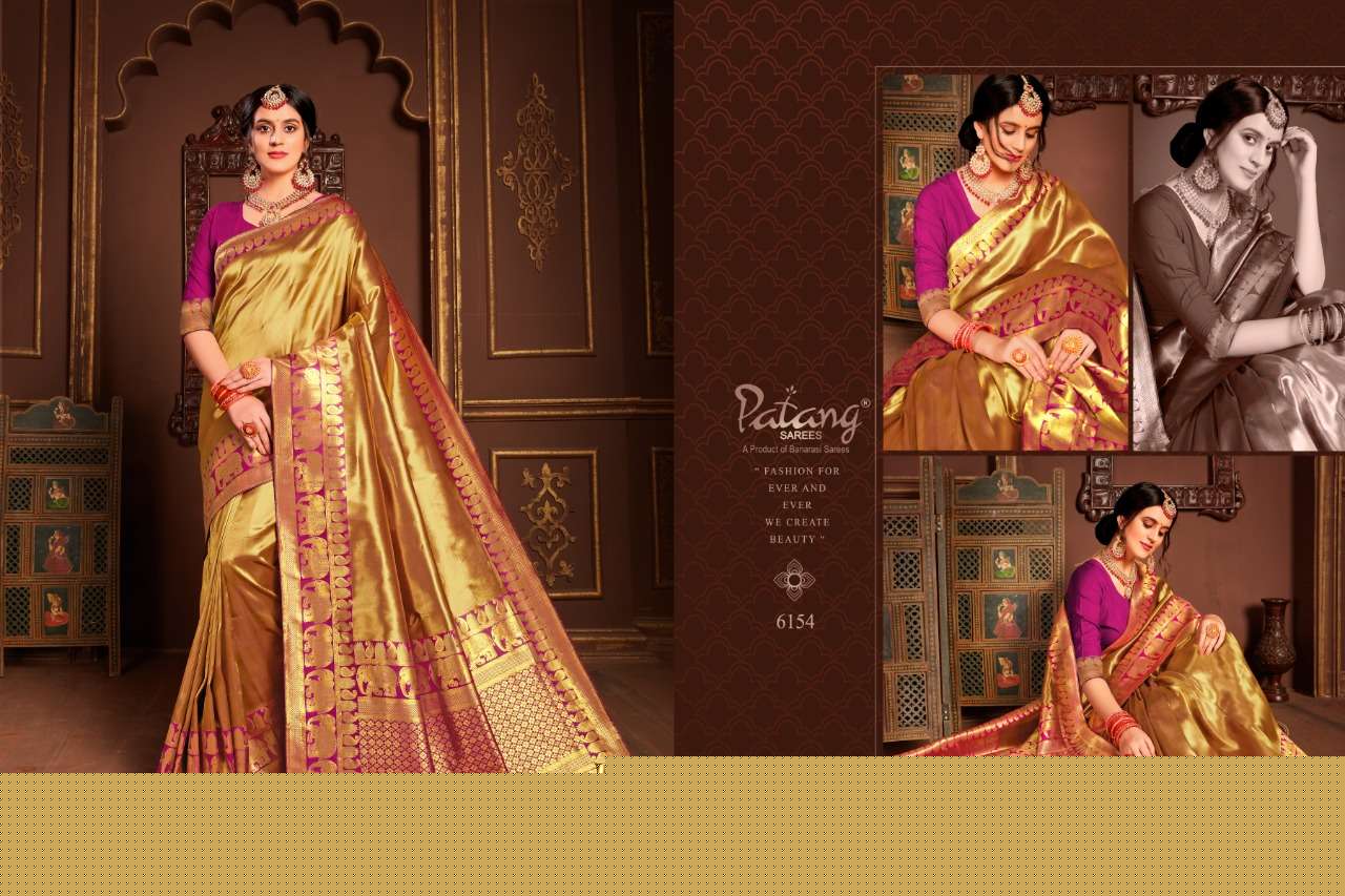 PAITHANI SILK BY PATANG SAREES 6151 TO 6158 SERIES INDIAN TRADITIONAL WEAR COLLECTION BEAUTIFUL STYLISH FANCY COLORFUL PARTY WEAR & OCCASIONAL WEAR HEAVY SILK SAREES AT WHOLESALE PRICE