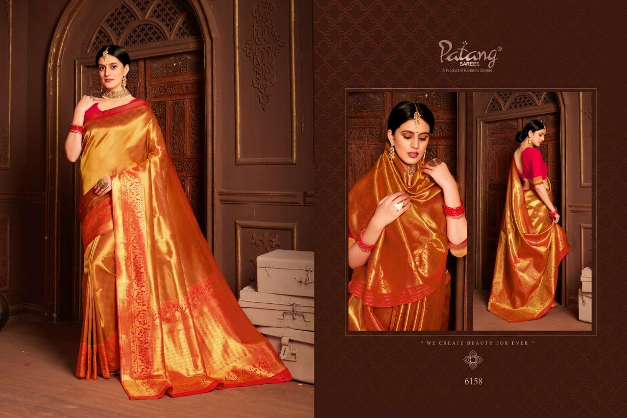 PAITHANI SILK BY PATANG SAREES 6151 TO 6158 SERIES INDIAN TRADITIONAL WEAR COLLECTION BEAUTIFUL STYLISH FANCY COLORFUL PARTY WEAR & OCCASIONAL WEAR HEAVY SILK SAREES AT WHOLESALE PRICE