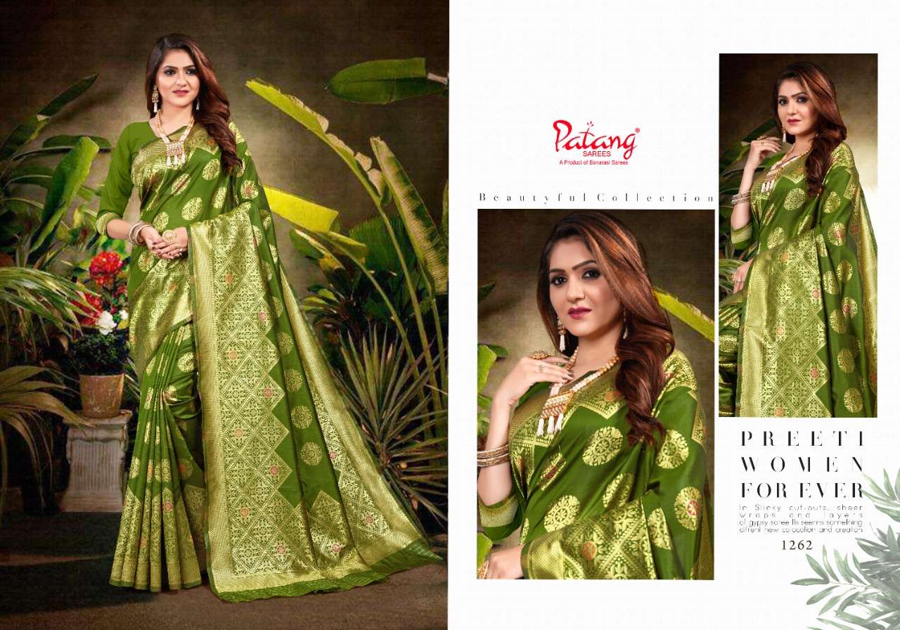 SHRADDHA BY PATANG SAREES 1261 TO 1268 SERIES INDIAN TRADITIONAL WEAR COLLECTION BEAUTIFUL STYLISH FANCY COLORFUL PARTY WEAR & OCCASIONAL WEAR SILK SAREES AT WHOLESALE PRICE