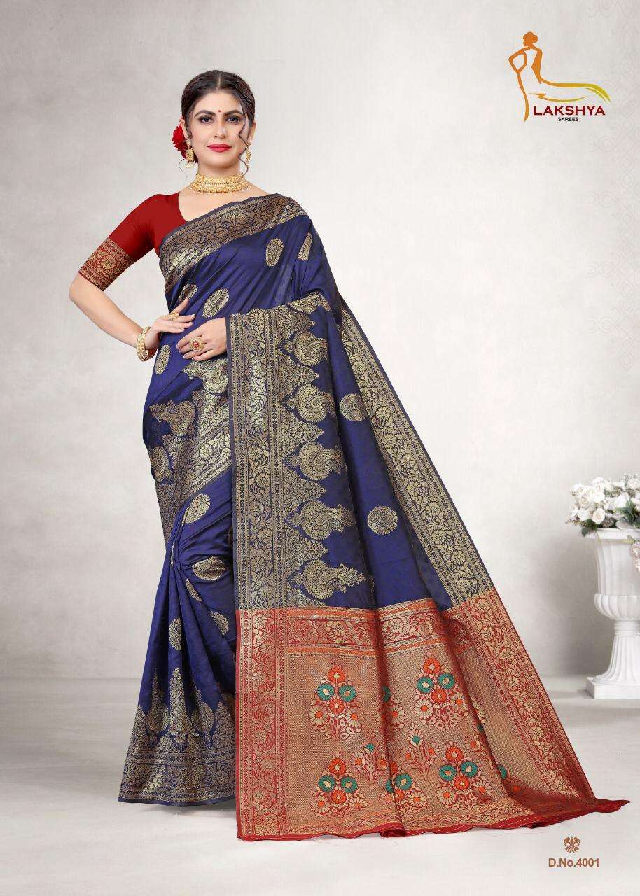 VIDYA VOL-4 BY LAKSHYA 4001 TO 4005 SERIES DESIGNER STYLISH FANCY COLORFUL BEAUTIFUL PARTY WEAR & ETHNIC WEAR COLLECTION JACQUARD SILK KURTIS AT WHOLESALE PRICE