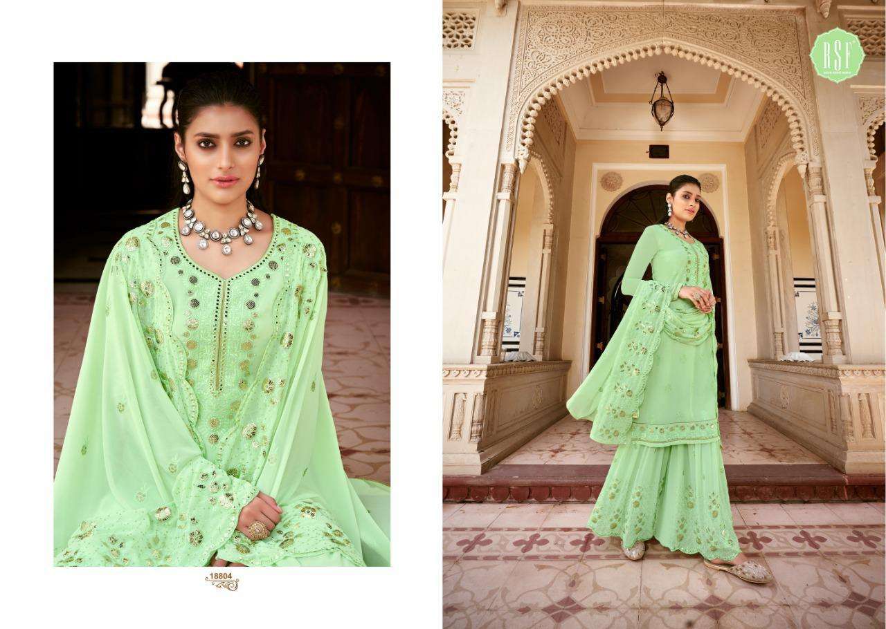 NOOR 18801 SERIES BY RIDDHI SIDDHI FASHION 18801 TO 18804 SERIES BEAUTIFUL STYLISH SHARARA SUITS FANCY COLORFUL CASUAL WEAR & ETHNIC WEAR & READY TO WEAR FAUX GEORGETTE DRESSES AT WHOLESALE PRICE