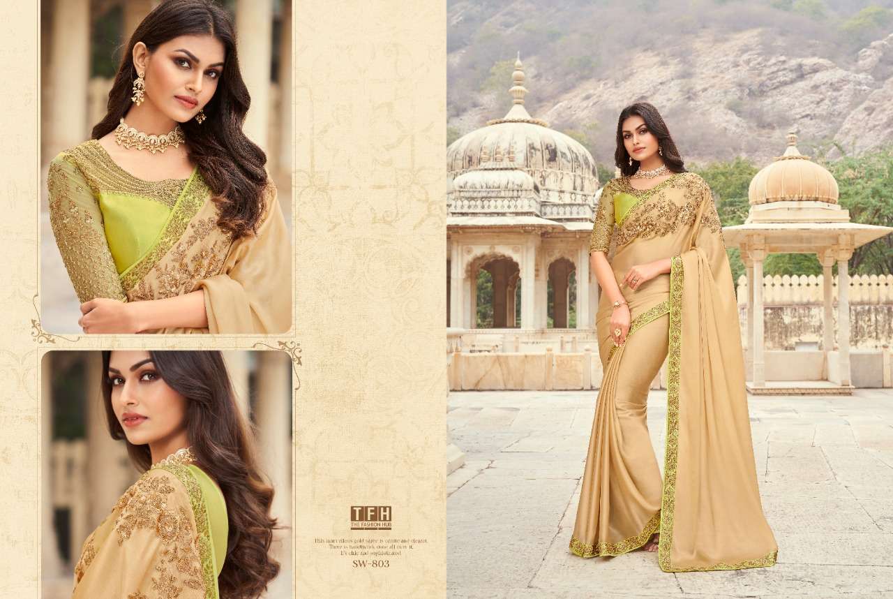 SANDALWOOD VOL-8 BY TFH 801 TO 818 SERIES INDIAN TRADITIONAL WEAR COLLECTION BEAUTIFUL STYLISH FANCY COLORFUL PARTY WEAR & OCCASIONAL WEAR FANCY SAREES AT WHOLESALE PRICE