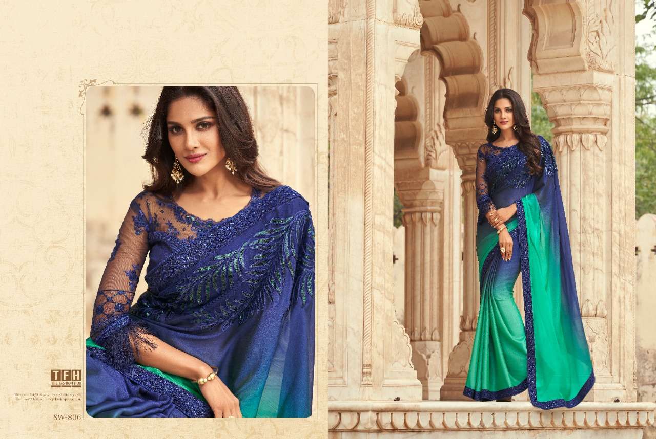 SANDALWOOD VOL-8 BY TFH 801 TO 818 SERIES INDIAN TRADITIONAL WEAR COLLECTION BEAUTIFUL STYLISH FANCY COLORFUL PARTY WEAR & OCCASIONAL WEAR FANCY SAREES AT WHOLESALE PRICE
