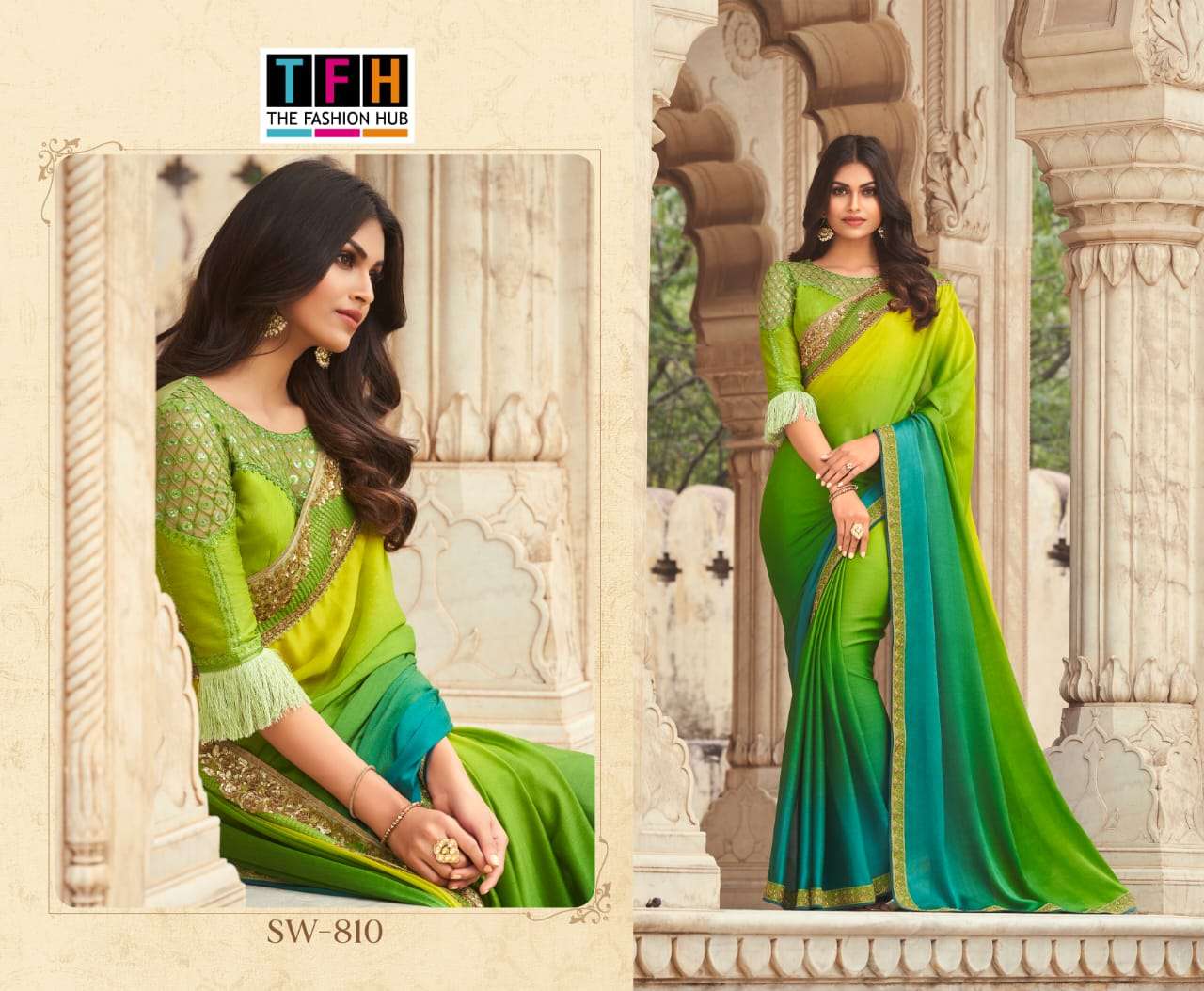 SANDALWOOD VOL-8 BY TFH 801 TO 818 SERIES INDIAN TRADITIONAL WEAR COLLECTION BEAUTIFUL STYLISH FANCY COLORFUL PARTY WEAR & OCCASIONAL WEAR FANCY SAREES AT WHOLESALE PRICE