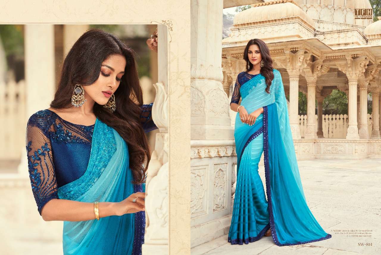 SANDALWOOD VOL-8 BY TFH 801 TO 818 SERIES INDIAN TRADITIONAL WEAR COLLECTION BEAUTIFUL STYLISH FANCY COLORFUL PARTY WEAR & OCCASIONAL WEAR FANCY SAREES AT WHOLESALE PRICE