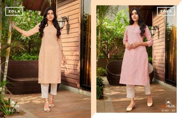 ZOLA BY 100 MILES 01 TO 04 SERIES DESIGNER STYLISH FANCY COLORFUL BEAUTIFUL PARTY WEAR & ETHNIC WEAR COLLECTION COTTON EMBROIDERY KURTIS AT WHOLESALE PRICE