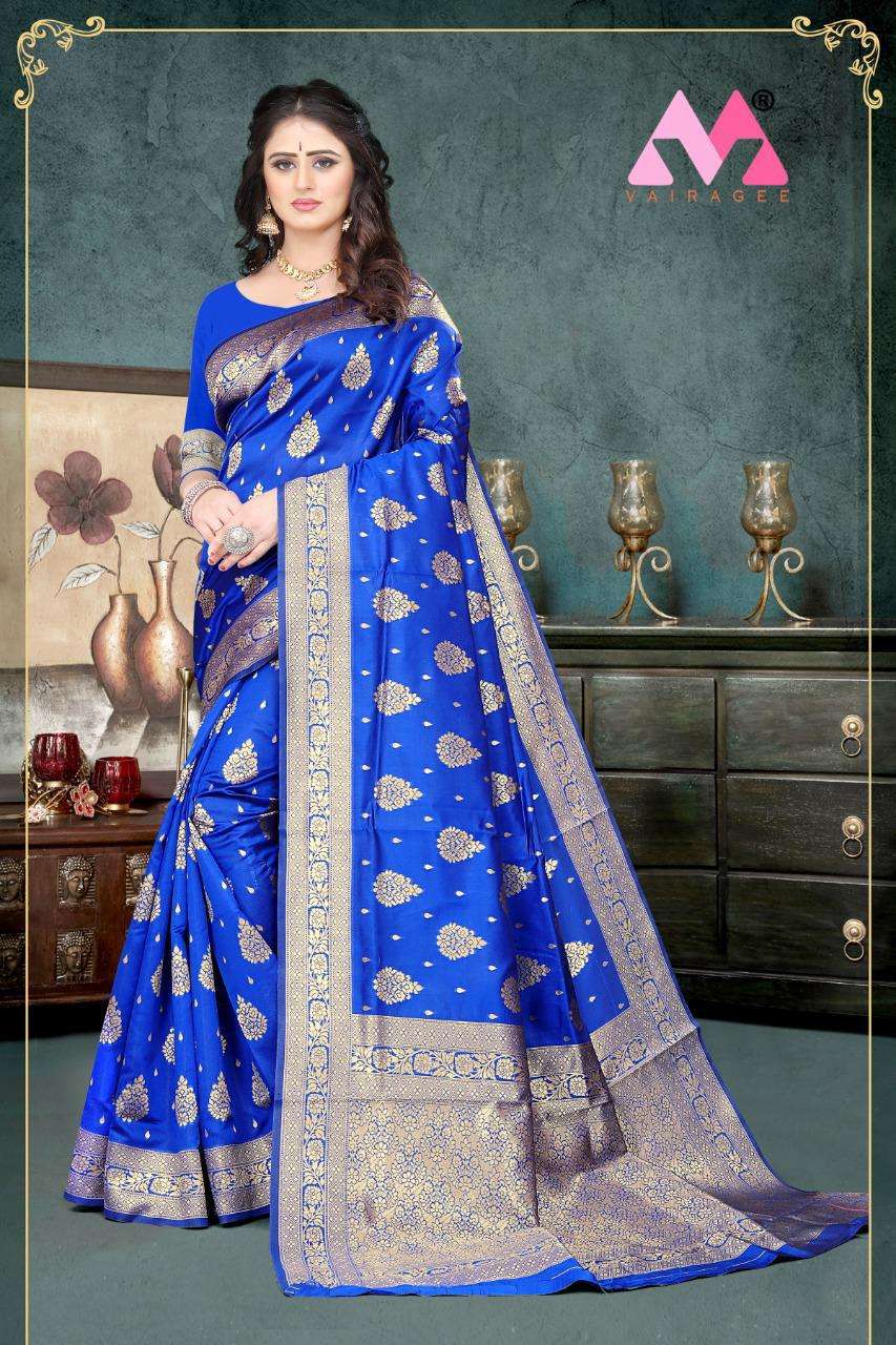 PAVITRA BY VAIRAGEE 01 TO 06 SERIES INDIAN TRADITIONAL WEAR COLLECTION BEAUTIFUL STYLISH FANCY COLORFUL PARTY WEAR & OCCASIONAL WEAR BANARASI SILK PRINT SAREES AT WHOLESALE PRICE