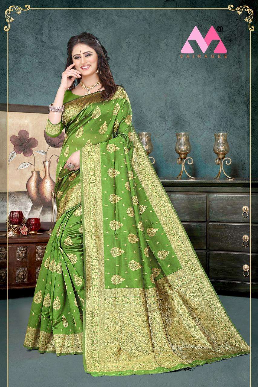 PAVITRA BY VAIRAGEE 01 TO 06 SERIES INDIAN TRADITIONAL WEAR COLLECTION BEAUTIFUL STYLISH FANCY COLORFUL PARTY WEAR & OCCASIONAL WEAR BANARASI SILK PRINT SAREES AT WHOLESALE PRICE