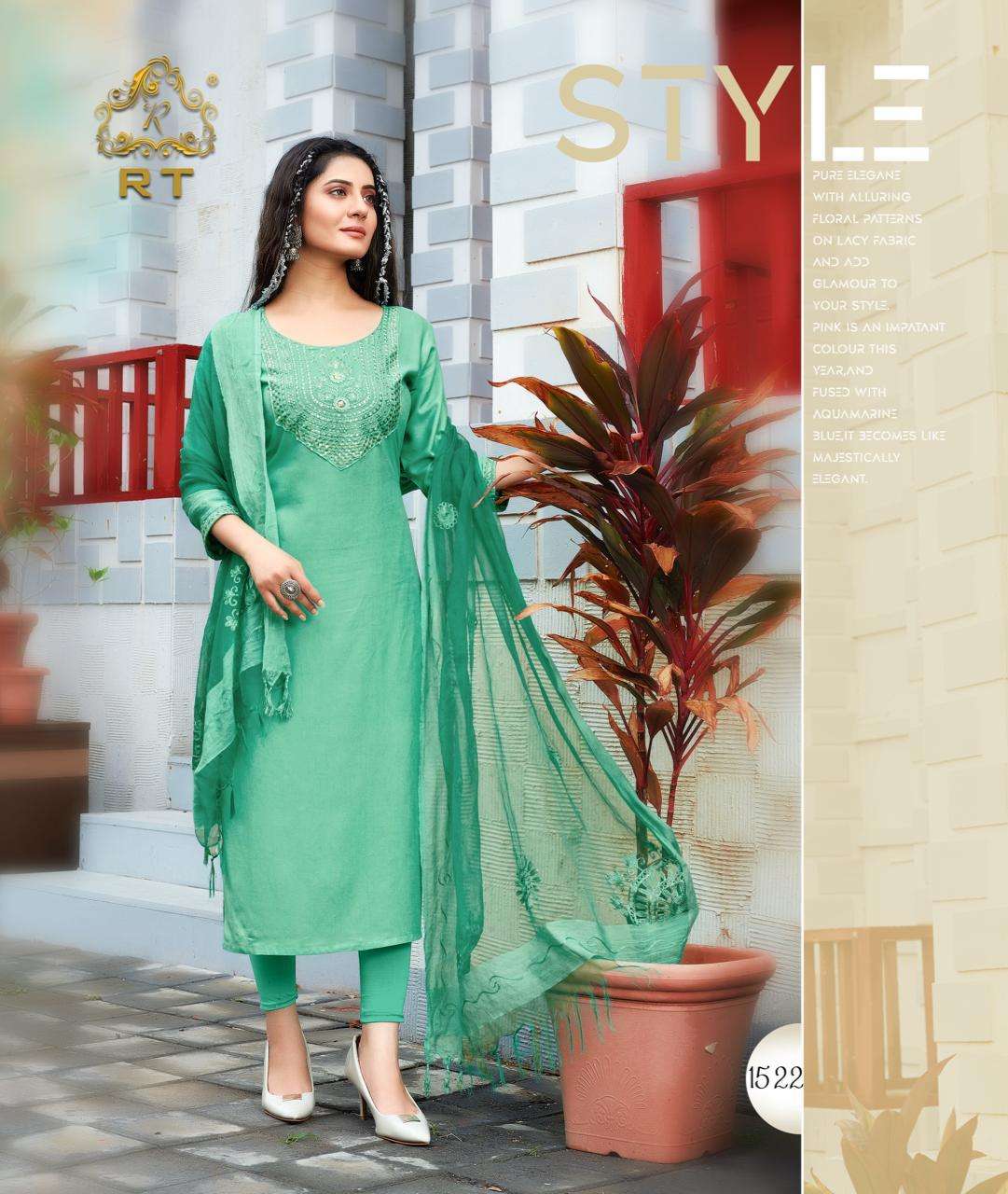 RIM-JHIM BY RT 1517 TO 1522 SERIES DESIGNER STYLISH FANCY COLORFUL BEAUTIFUL PARTY WEAR & ETHNIC WEAR COLLECTION RAYON EMBROIDERY KURTIS WITH DUPATTA AT WHOLESALE PRICE