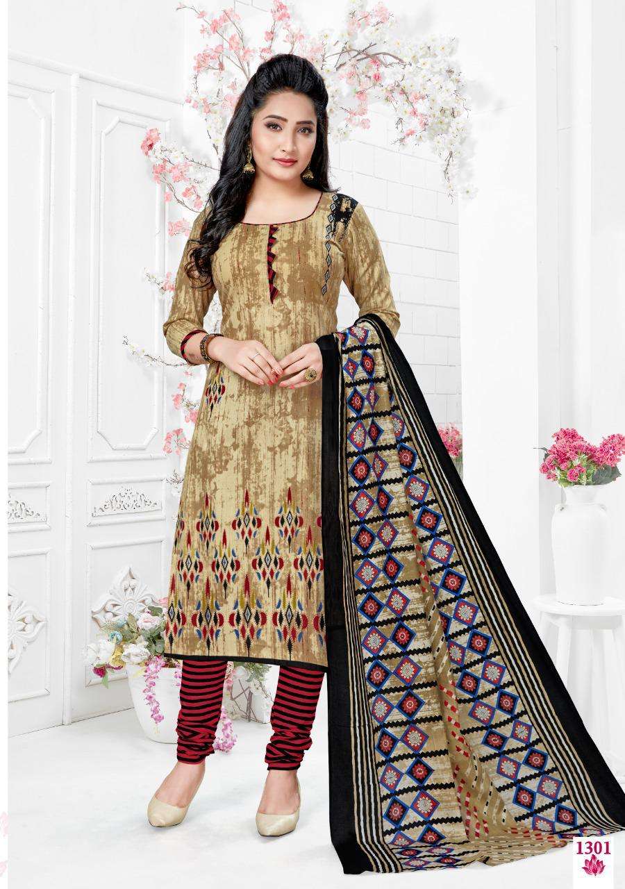 HEENA VOL-13 BY COTTON PLUSE 1301 TO 1312 SERIES BEAUTIFUL SUITS COLORFUL STYLISH FANCY CASUAL WEAR & ETHNIC WEAR PURE COTTON DRESSES AT WHOLESALE PRICE