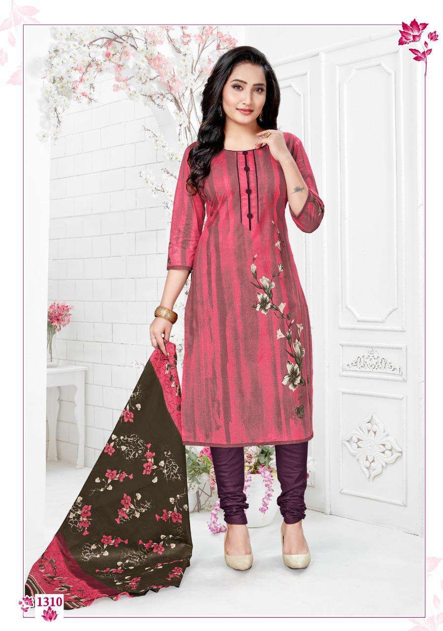 HEENA VOL-13 BY COTTON PLUSE 1301 TO 1312 SERIES BEAUTIFUL SUITS COLORFUL STYLISH FANCY CASUAL WEAR & ETHNIC WEAR PURE COTTON DRESSES AT WHOLESALE PRICE
