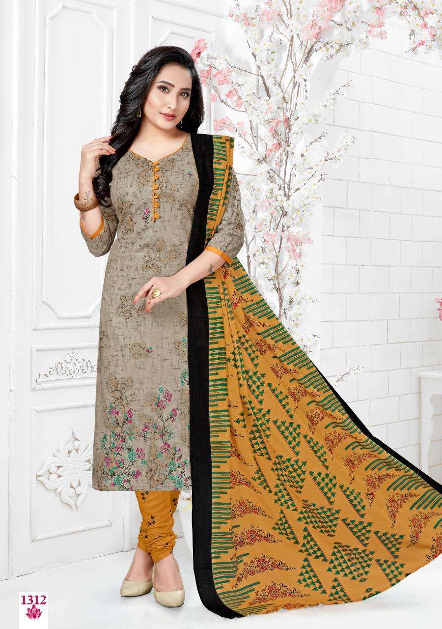 HEENA VOL-13 BY COTTON PLUSE 1301 TO 1312 SERIES BEAUTIFUL SUITS COLORFUL STYLISH FANCY CASUAL WEAR & ETHNIC WEAR PURE COTTON DRESSES AT WHOLESALE PRICE