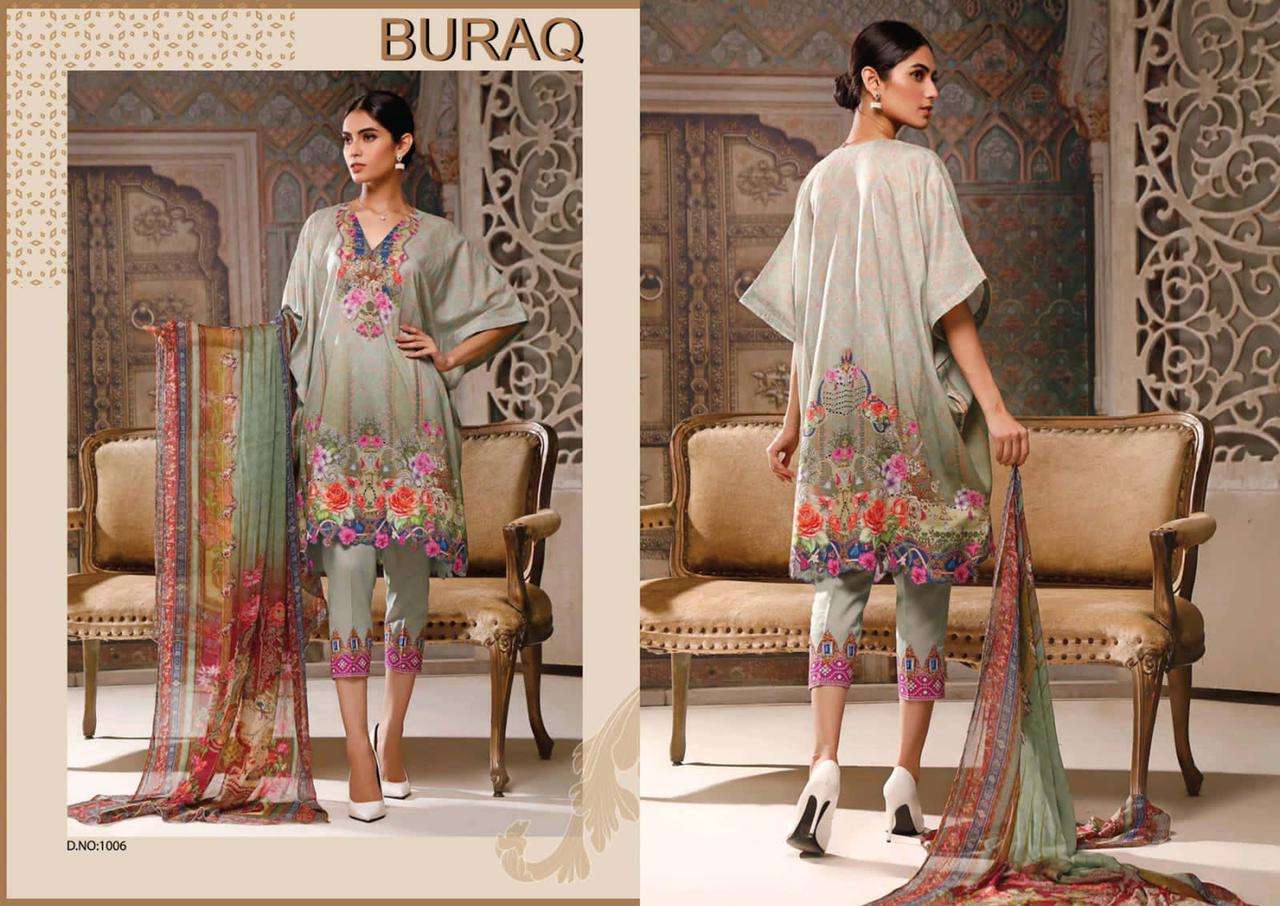 Buraq Vol-2 By Agha Noor 1001 To 1010 Series Beautiful Stylish Suits Fancy Colorful Casual Wear & Ethnic Wear & Ready To Wear Jam Satin Cotton Printed Dresses At Wholesale Price