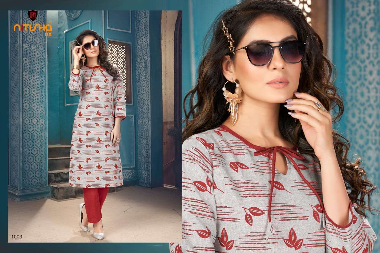 BUTTERFLY BY NITISHA NX 1001 TO 1004 SERIES DESIGNER STYLISH FANCY COLORFUL BEAUTIFUL PARTY WEAR & ETHNIC WEAR COLLECTION DYED FLEX PRINT KURTIS WITH BOTTOM AT WHOLESALE PRICE