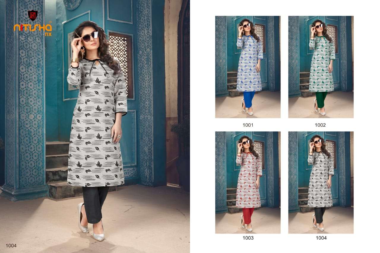 BUTTERFLY BY NITISHA NX 1001 TO 1004 SERIES DESIGNER STYLISH FANCY COLORFUL BEAUTIFUL PARTY WEAR & ETHNIC WEAR COLLECTION DYED FLEX PRINT KURTIS WITH BOTTOM AT WHOLESALE PRICE