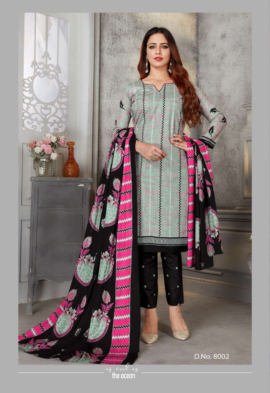 LAADKI VOL-8 BY SC 8001 TO 8016 SERIES BEAUTIFUL SUITS COLORFUL STYLISH FANCY CASUAL WEAR & ETHNIC WEAR PURE COTTON PRINT DRESSES AT WHOLESALE PRICE