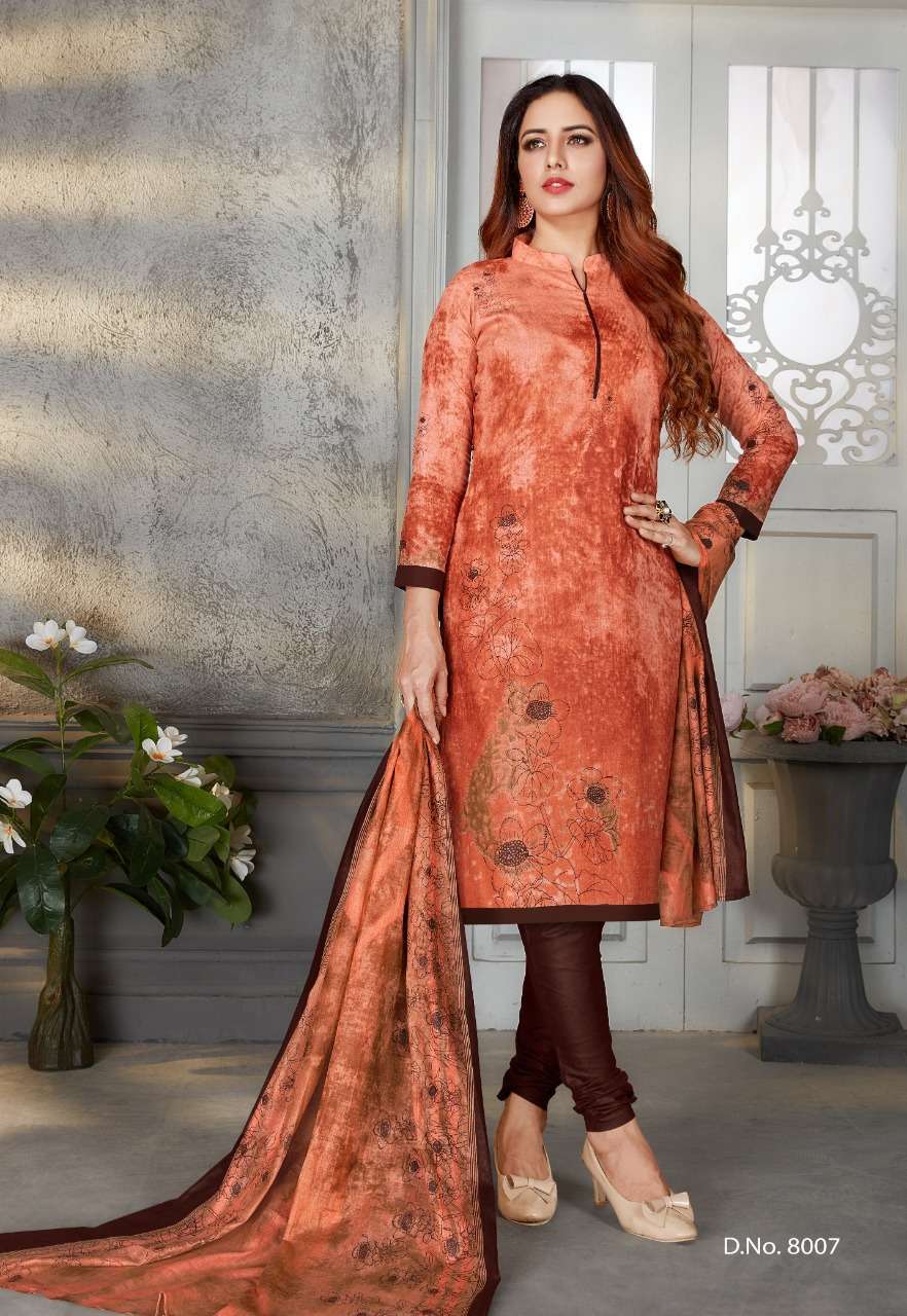 LAADKI VOL-8 BY SC 8001 TO 8016 SERIES BEAUTIFUL SUITS COLORFUL STYLISH FANCY CASUAL WEAR & ETHNIC WEAR PURE COTTON PRINT DRESSES AT WHOLESALE PRICE