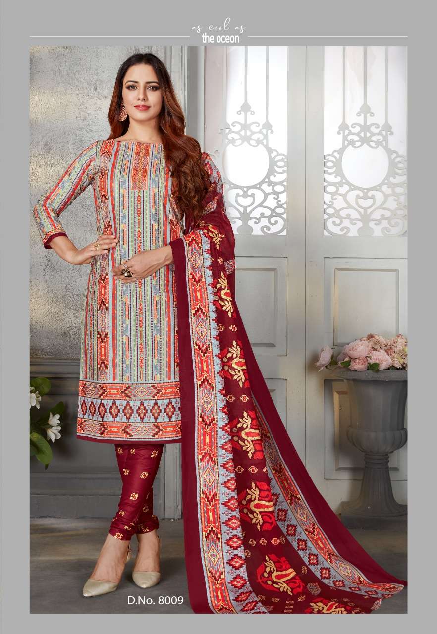LAADKI VOL-8 BY SC 8001 TO 8016 SERIES BEAUTIFUL SUITS COLORFUL STYLISH FANCY CASUAL WEAR & ETHNIC WEAR PURE COTTON PRINT DRESSES AT WHOLESALE PRICE
