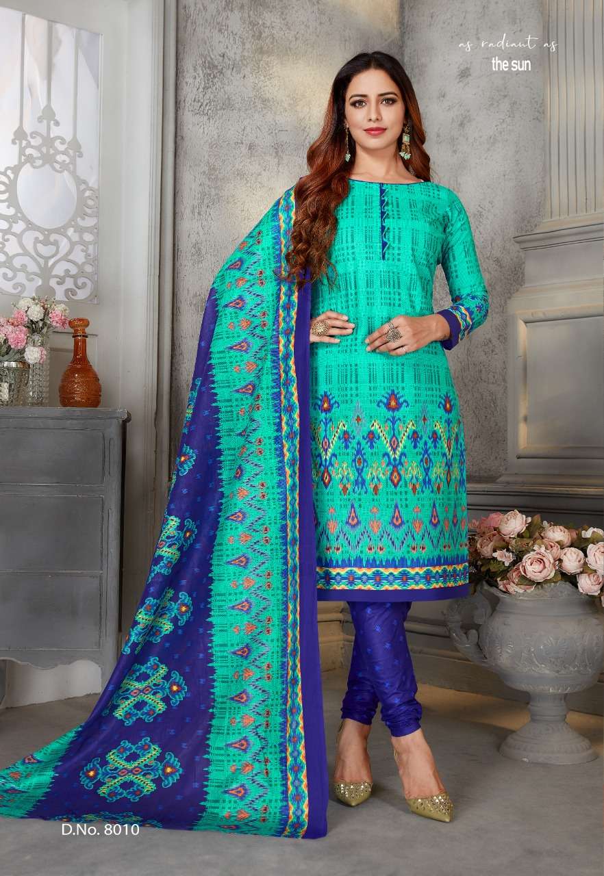 LAADKI VOL-8 BY SC 8001 TO 8016 SERIES BEAUTIFUL SUITS COLORFUL STYLISH FANCY CASUAL WEAR & ETHNIC WEAR PURE COTTON PRINT DRESSES AT WHOLESALE PRICE
