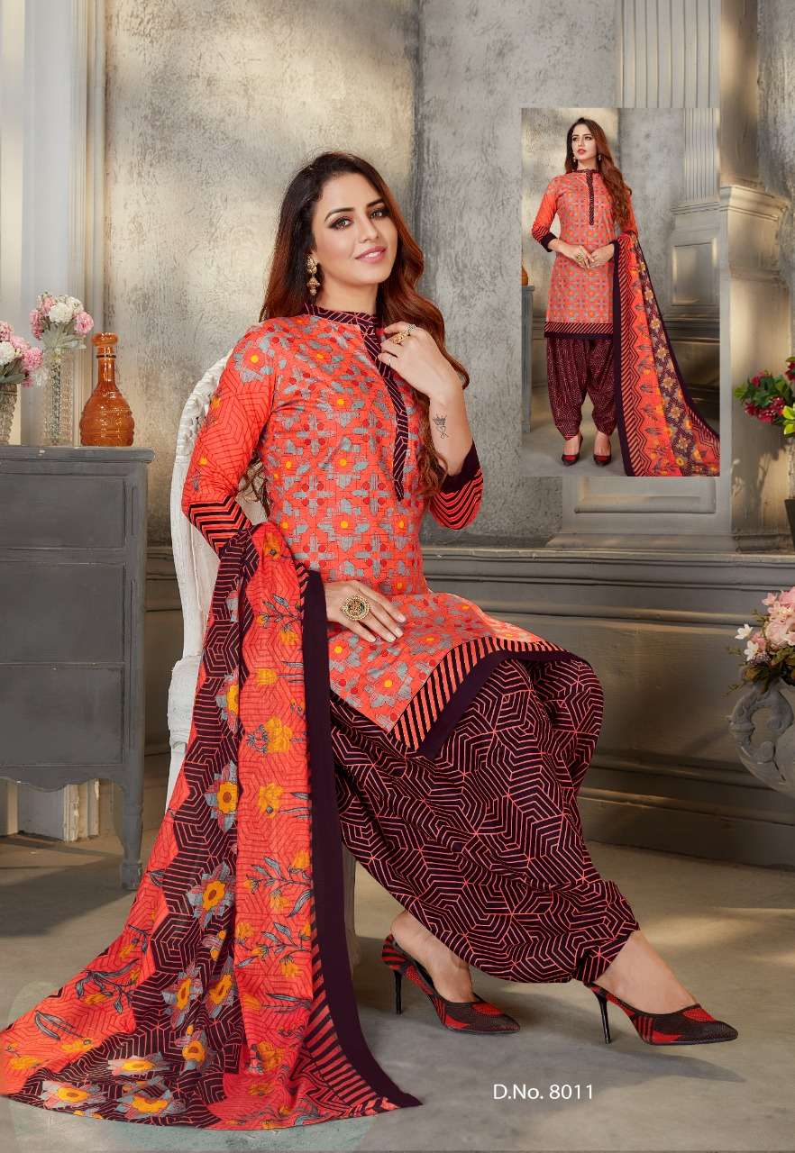 LAADKI VOL-8 BY SC 8001 TO 8016 SERIES BEAUTIFUL SUITS COLORFUL STYLISH FANCY CASUAL WEAR & ETHNIC WEAR PURE COTTON PRINT DRESSES AT WHOLESALE PRICE